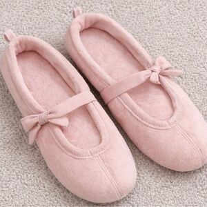 Pink Ballet Slippers Women’s Medium 7-8 Soft Lounge Spa Slippers NWT